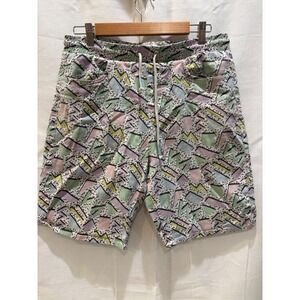 Fresh Prince of Bel-Air Mens Large 90s Geometric Pastel Drawstring Shorts